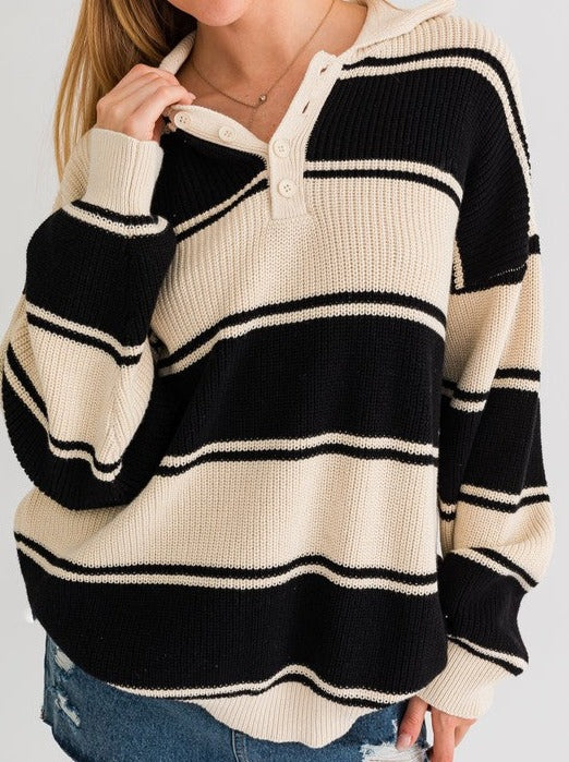 Oversized Navy Cotton Sweater
