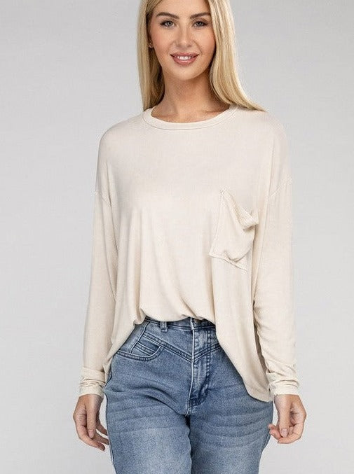 Washed Ribbed Dolman Sleeve Top- 3 color choices