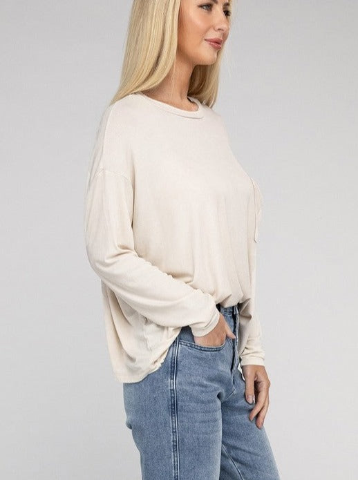 Washed Ribbed Dolman Sleeve Top- 3 color choices