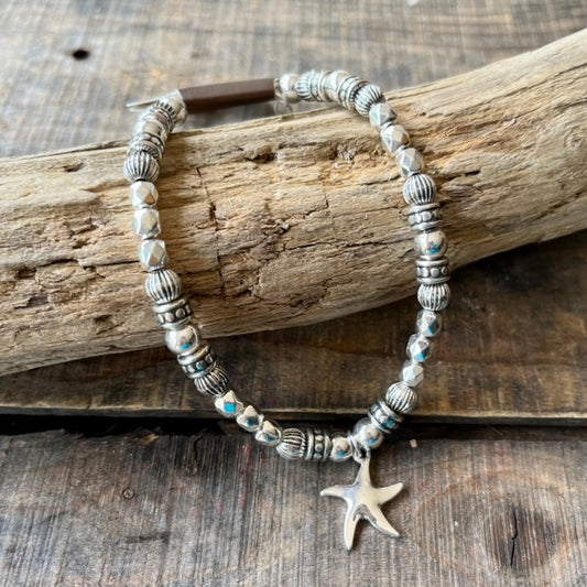 Silver Starfish Anklet