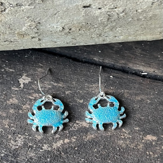 Blue Crab Earrings