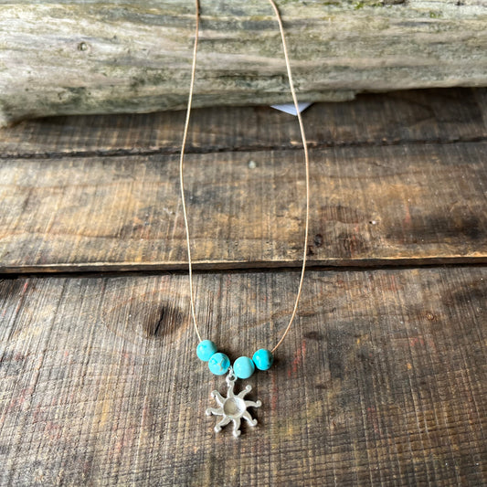 Turquoise Sun Necklace- 2 style choices